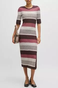 Платье вязаное в полоску BOSS