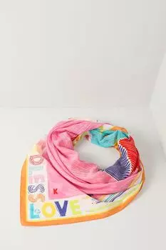 Платок из хлопка и шелка с принтом Fraas