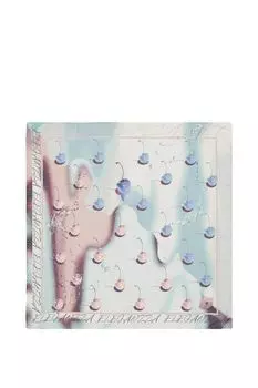 Платок из шелка и хлопка с принтом ELEGANZZA