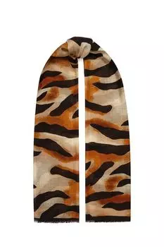 Платок из шелка и шерсти с принтом ELEGANZZA