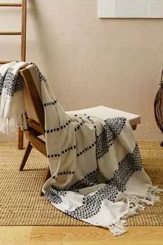 Плед хлопковый с вышивкой и кистями Desert Moroshka