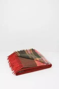 Плед шерстяной с принтом и кистями Мерино Gobit