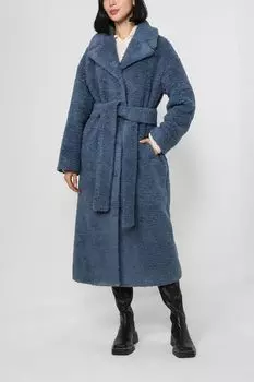 Плюшевая шуба со съемным поясом BELUCCI