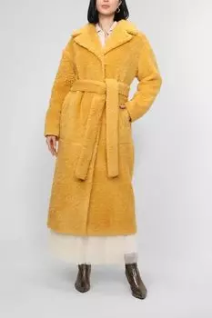 Плюшевая шуба со съемным поясом BELUCCI