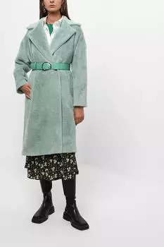 Плюшевое пальто с поясом BELUCCI