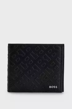 Подарочный набор из картхолдера и портмоне из кожи BOSS