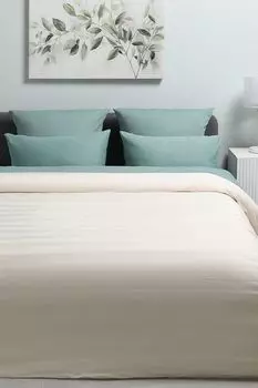 Пододеяльник из мако-сатина с жаккардовой полосой 21maison