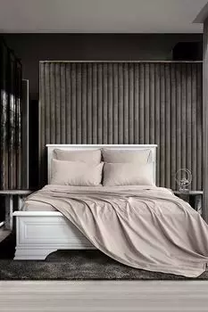 Пододеяльник из сатина с антибактериальным эффектом и контрастной отделкой Soft Silver