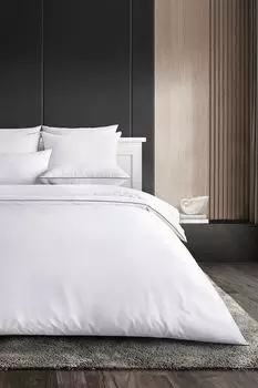 Пододеяльник из сатина с антибактериальным эффектом и контрастной отделкой Soft Silver