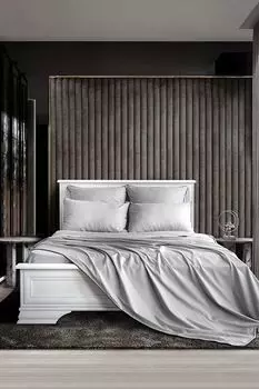 Пододеяльник из сатина с антибактериальным эффектом и контрастной отделкой Soft Silver