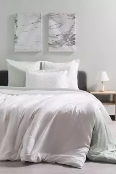 Пододеяльник из жаккард сатина White Jacquard Flower 21maison