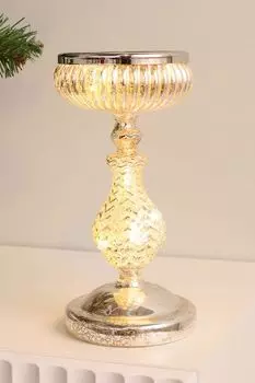 Подсвечник стеклянный с патиной LED Lumiere Andrea Fontebasso