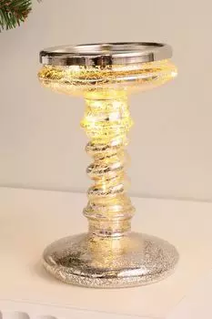 Подсвечник стеклянный с патиной LED Lumiere Andrea Fontebasso