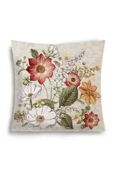 Подушка декоративная из гобелена с принтом Цветник на даче Le Gobelin