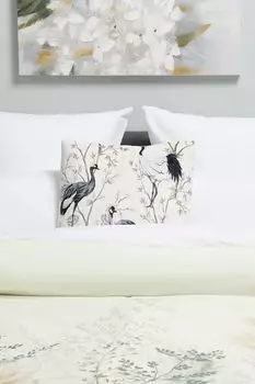 Подушка декоративная с принтом ranes in a blooming forrest Tiseco