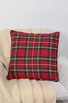Подушка декоративная в клетку Tartan red COINCASA
