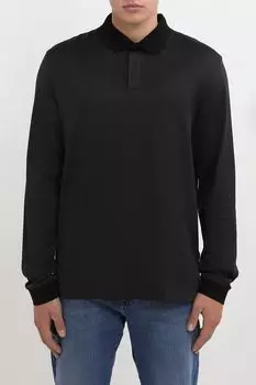 Поло хлопковое с длинным рукавом BOSS