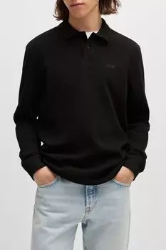 Поло хлопковое с длинным рукавом BOSS