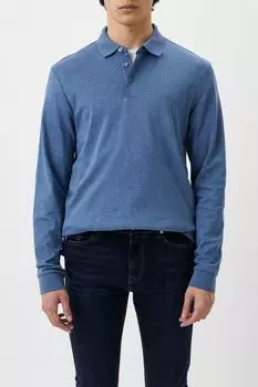 Поло хлопковое с длинным рукавом BOSS