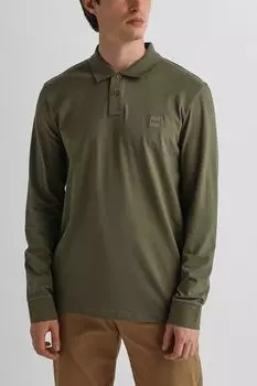 Поло хлопковое с длинным рукавом BOSS