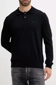 Поло хлопковое с длинным рукавом BOSS