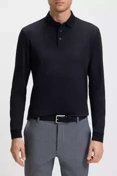 Поло хлопковое с длинным рукавом BOSS