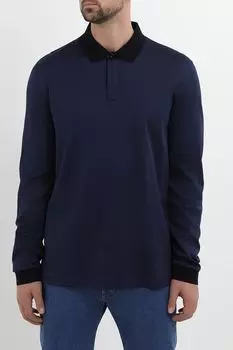 Поло хлопковое с длинным рукавом BOSS