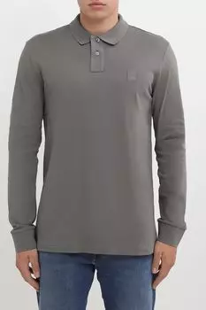 Поло хлопковое с длинным рукавом BOSS