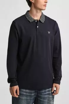 Поло хлопковое с длинным рукавом Guess