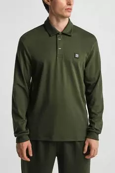 Поло хлопковое с длинным рукавом HUGO
