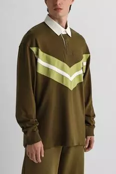 Поло хлопковое с длинным рукавом HUGO