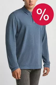 Поло хлопковое с длинным рукавом Marc O'Polo