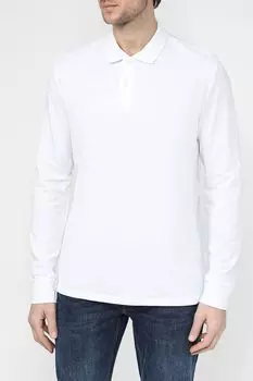 Поло хлопковое с длинным рукавом Piombo