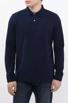 Поло хлопковое с длинным рукавом Piombo