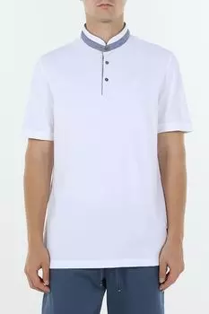 Поло хлопковое с контрастными деталями Bugatti