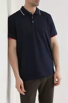 Поло хлопковое с контрастными деталями DIGEL