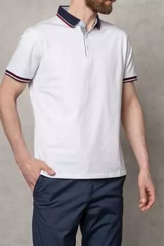 Поло хлопковое с контрастными деталями DTMD