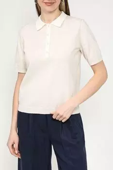 Поло хлопковое с контрастными деталями Esprit Casual