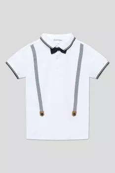 Поло хлопковое с контрастными деталями Fagottino