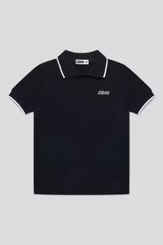 Поло хлопковое с контрастными деталями GIOCO