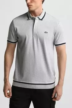 Поло хлопковое с контрастными деталями Lacoste