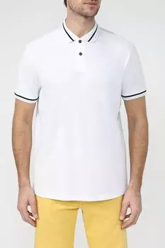 Поло хлопковое с контрастными деталями LERROS