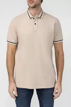 Поло хлопковое с контрастными деталями LERROS