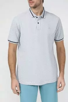 Поло хлопковое с контрастными деталями LERROS