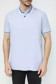 Поло хлопковое с контрастными деталями LERROS