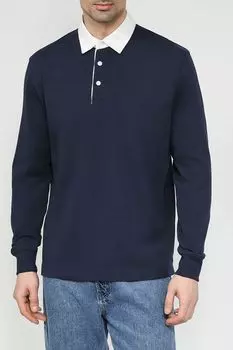 Поло хлопковое с контрастными деталями Piombo