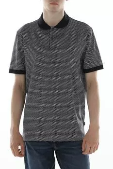 Поло хлопковое с мелким принтом BOSS