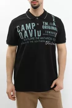 Поло хлопковое с принтом CAMP DAVID