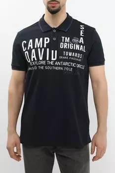 Поло хлопковое с принтом CAMP DAVID