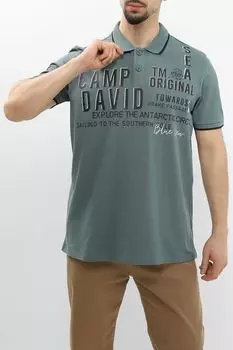 Поло хлопковое с принтом CAMP DAVID